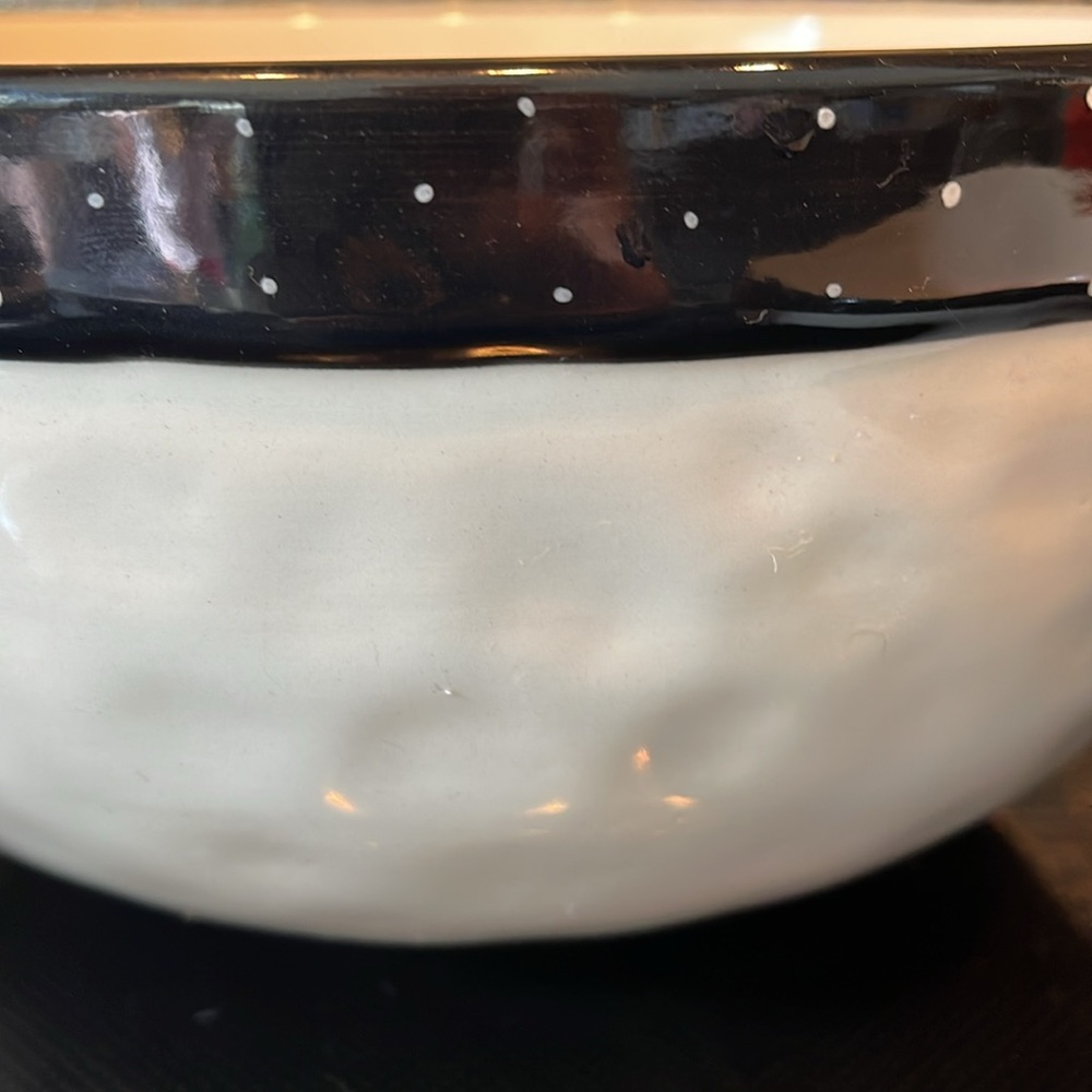 Rae Dunn 3 Nesting Mixing Bowl Set Black White Polka Dots Dimples Mix Dash Pinch - Picture 7 of 14
